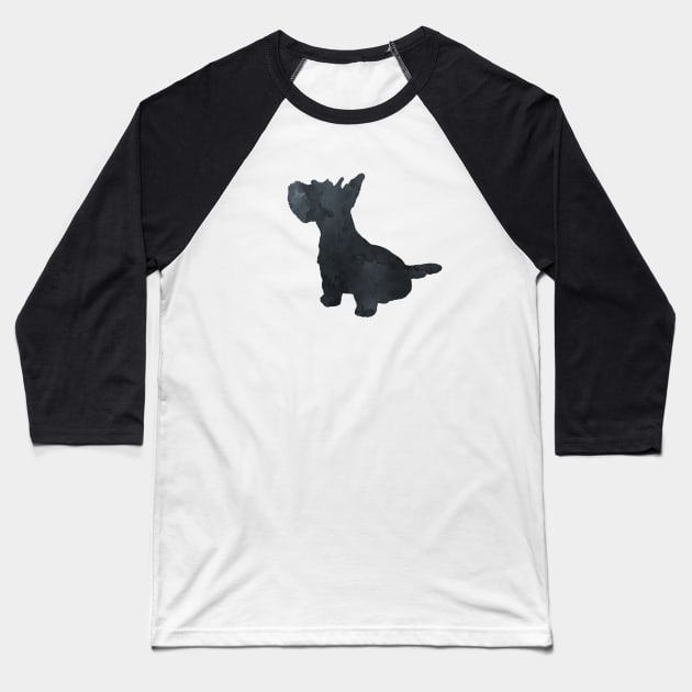Scottish Terrier aka Scottie Dog Art Baseball T-Shirt by BittenByErmines